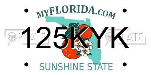 125KYK Florida License Plate
