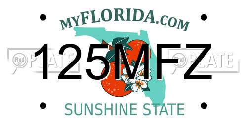 125MFZ Florida License Plate