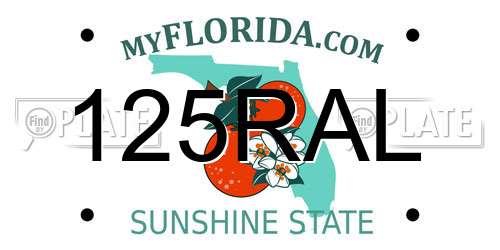 125RAL Florida License Plate