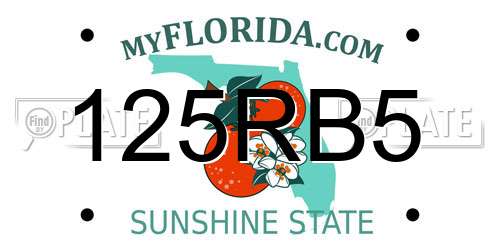 125RB5 Florida License Plate