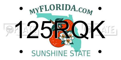 125RQK Florida License Plate
