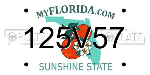 125V57 Florida License Plate