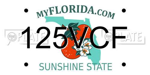 125VCF Florida License Plate
