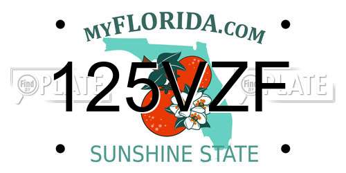 125VZF Florida License Plate