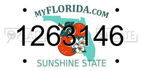1263146 Florida License Plate