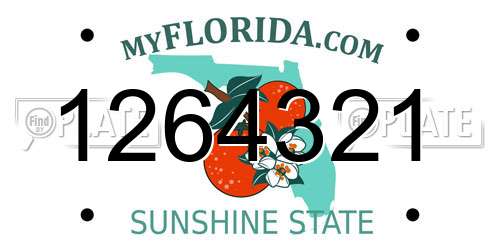 1264321 Florida License Plate
