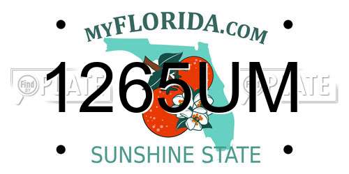 1265UM Florida License Plate