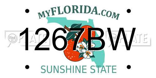 1267BW Florida License Plate