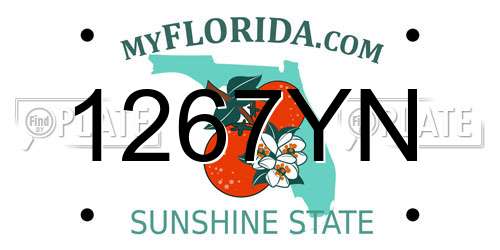 1267YN Florida License Plate