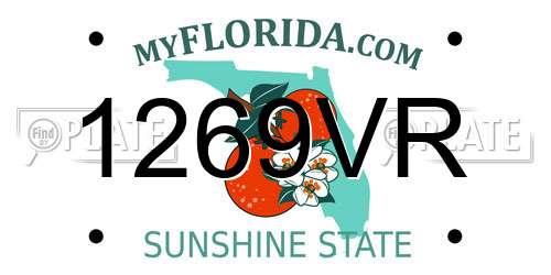 1269VR Florida License Plate