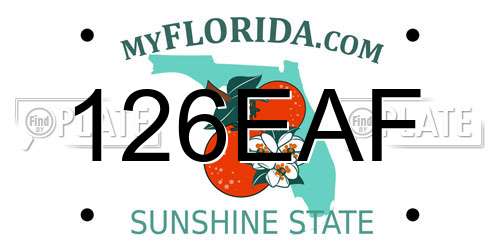 126EAF Florida License Plate