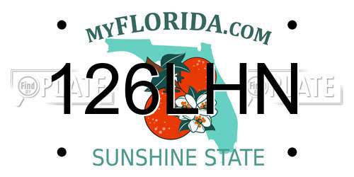 126LHN Florida License Plate