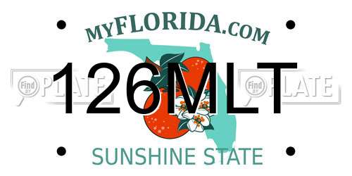 126MLT Florida License Plate