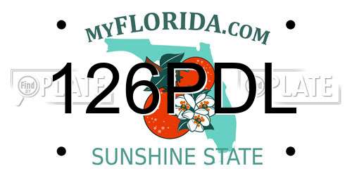 126PDL Florida License Plate