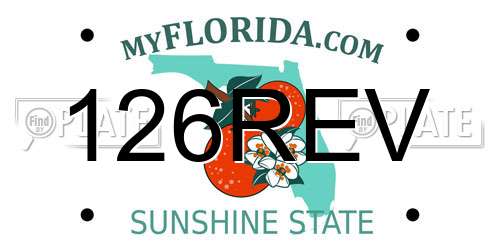126REV Florida License Plate
