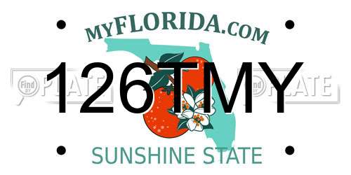 126TMY Florida License Plate