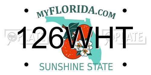 126WHT Florida License Plate