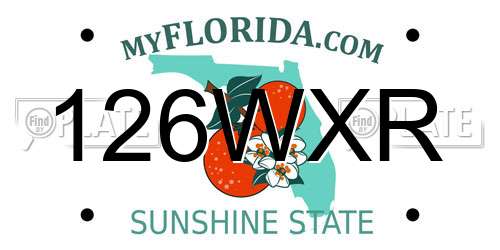 126WXR Florida License Plate