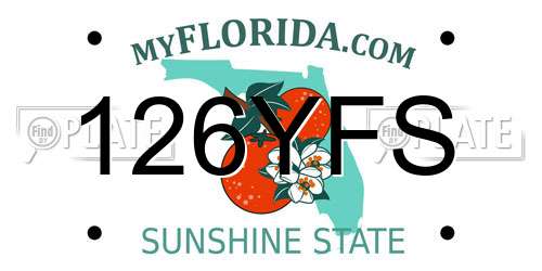 126YFS Florida License Plate