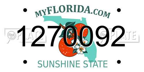 1270092 Florida License Plate