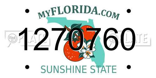 1270760 Florida License Plate