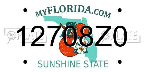 12708Z0 Florida License Plate