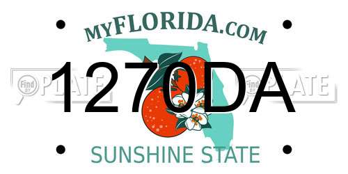 1270DA Florida License Plate