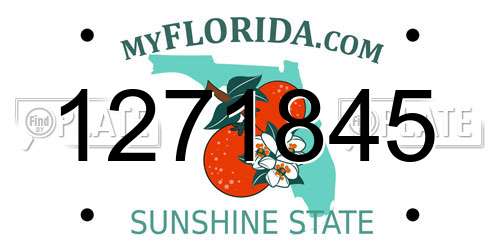 1271845 Florida License Plate