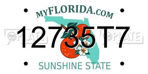 12735T7 Florida License Plate