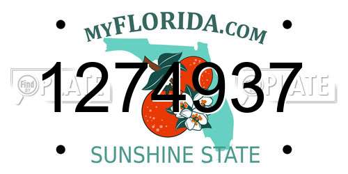 1274937 Florida License Plate