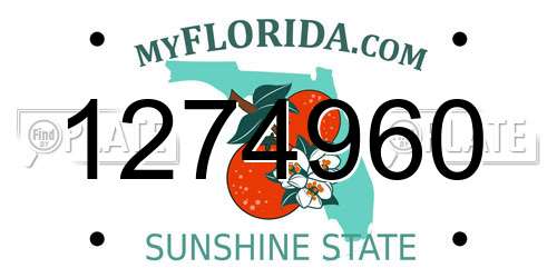 1274960 Florida License Plate