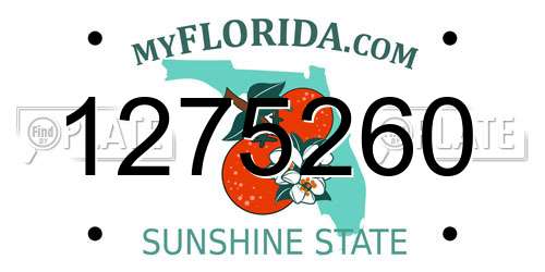 1275260 Florida License Plate