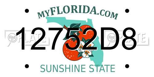 12752D8 Florida License Plate
