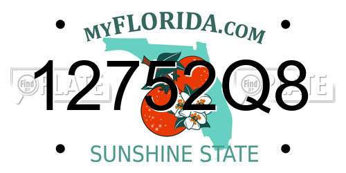 12752Q8 Florida License Plate