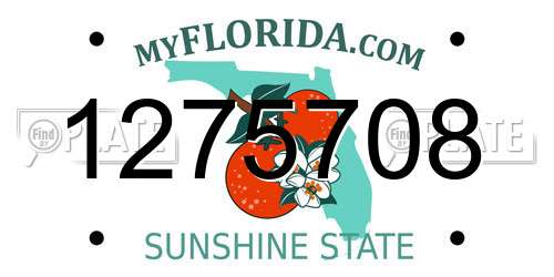 1275708 Florida License Plate