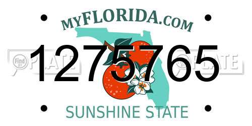 1275765 Florida License Plate