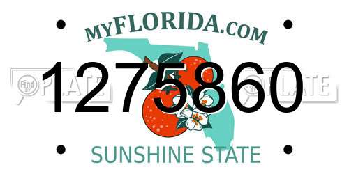 1275860 Florida License Plate