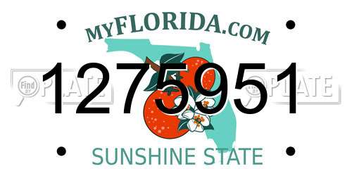 1275951 Florida License Plate