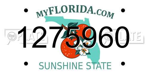 1275960 Florida License Plate