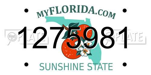 1275981 Florida License Plate