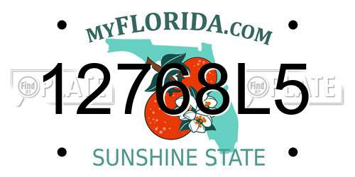 12768L5 Florida License Plate