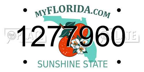 1277960 Florida License Plate