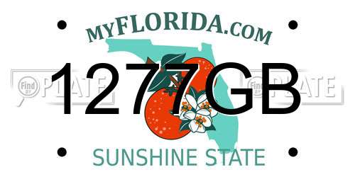 1277GB Florida License Plate