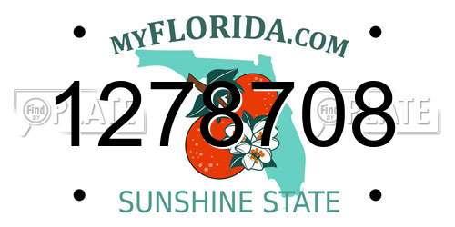1278708 Florida License Plate