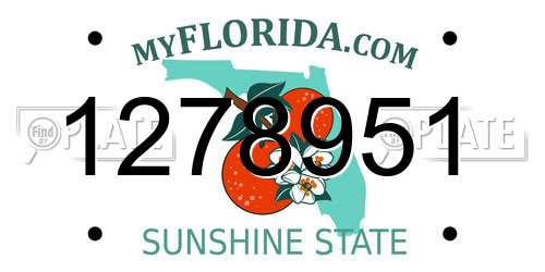1278951 Florida License Plate