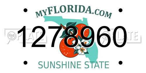 1278960 Florida License Plate