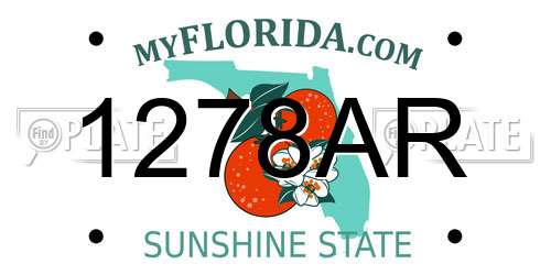 1278AR Florida License Plate