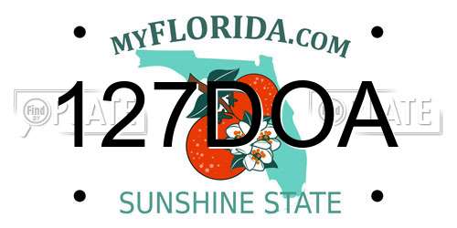 127DOA Florida License Plate