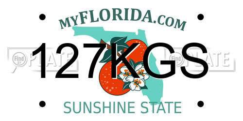 127KGS Florida License Plate