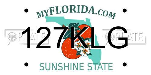 127KLG Florida License Plate